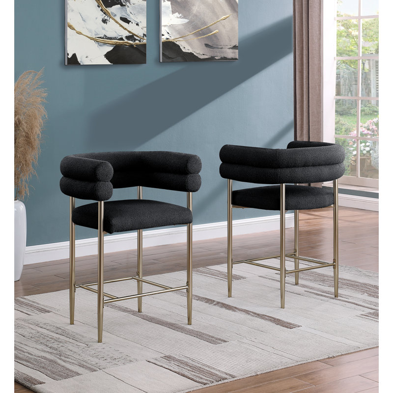 Tabouret de comptoir court 26 po Pompano, Noir