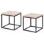 Ensemble de 2 tables de bout / tables de chevet, bois rectangulaire et métal, chêne naturel, pour le salon, la chambre à coucher | Idée de cadeau