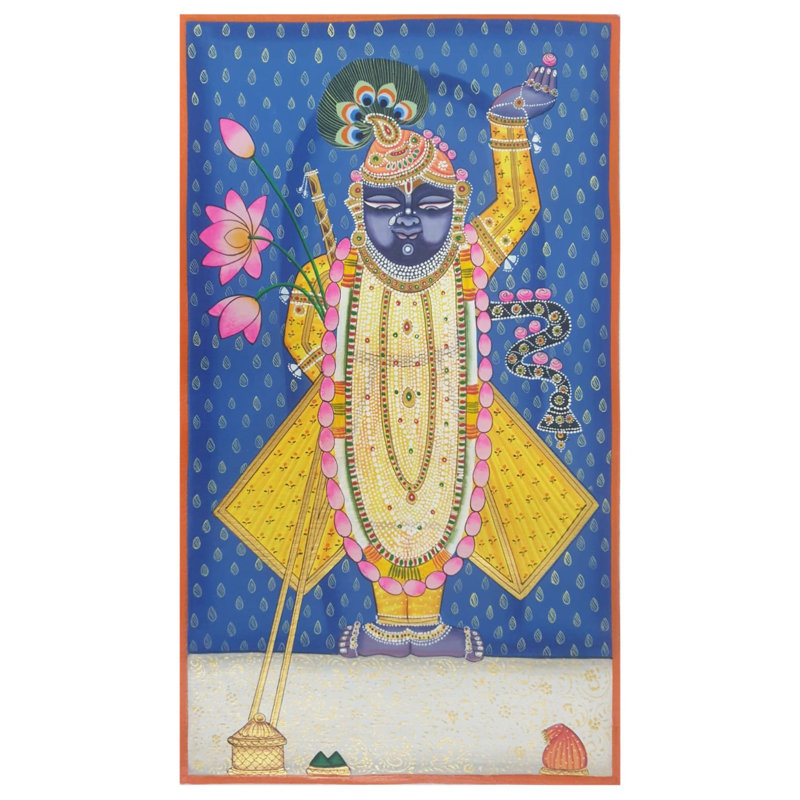 Divin Darshan de Shrinathji | Couleur naturelle sur toile | Par Jagriti Bhardwaj