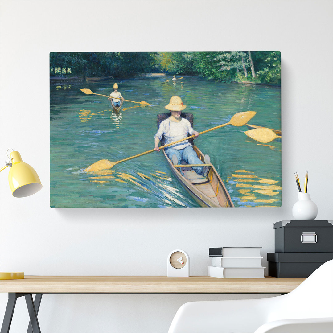 Skiffs On The Yerres by Gustave Caillebotte - Wrapped Canvas Painting