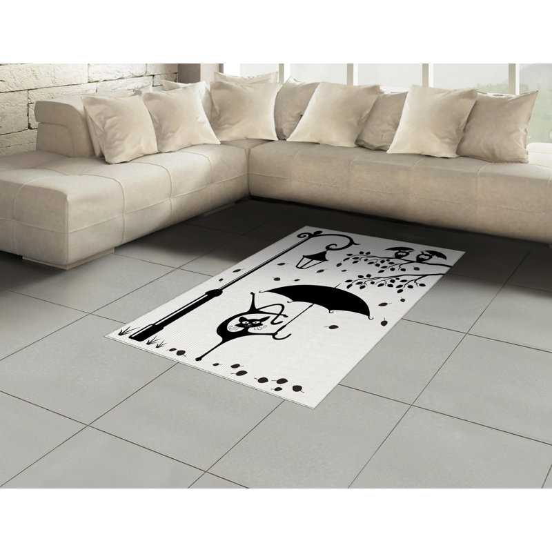 Cat High Density Long Fiber Poly Threads Decorative Area Rug Carpet, Rectangle 4' x 5'8"