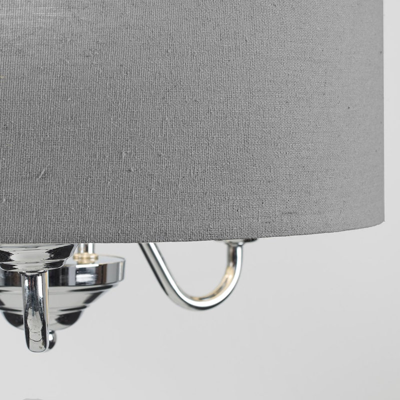 Melancon 3 - Light Chrome Drum Pendant, No Bulb