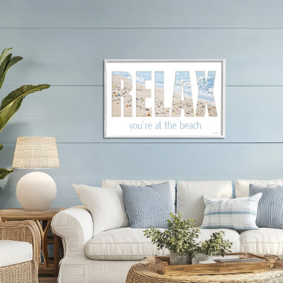 Relax You're At The Beach Framed Giclee, design by Seven Trees Design