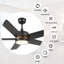 Ventilateur de plafond intelligent à 5 pales DEL avec télécommande et ensemble d'éclairage inclus-1232531250