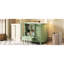 Armoire de salle de bain Keera 36 avec motif gaufré, quatre tiroirs, deux compartiments de rangement, portes en verre, couleur turquoise, poignées modernes, meuble-lavabo à fonctionnalité silencieuse avec tiroirs à texture, Smart