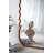 31.4X1.4X74" Oversized Wooden Floor Mirror With Unique Brown Frame