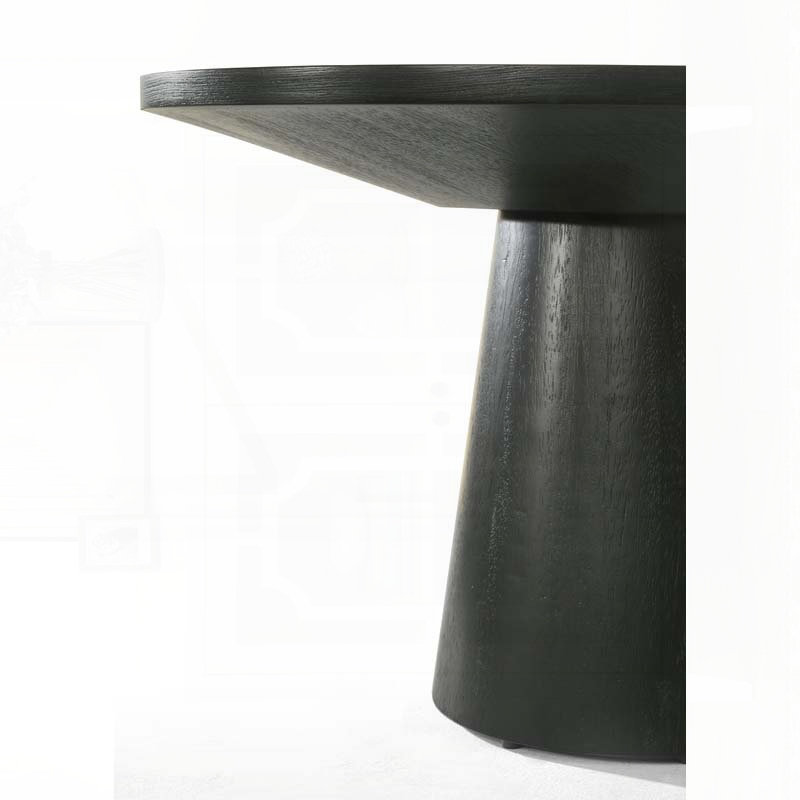 Jacopo Ebony Black 20"W Round Console Table with Pedestal Base