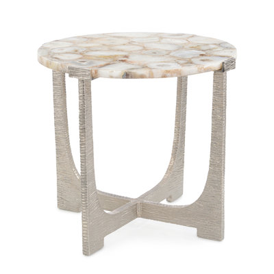 Table de bout en agate Unity, nickel