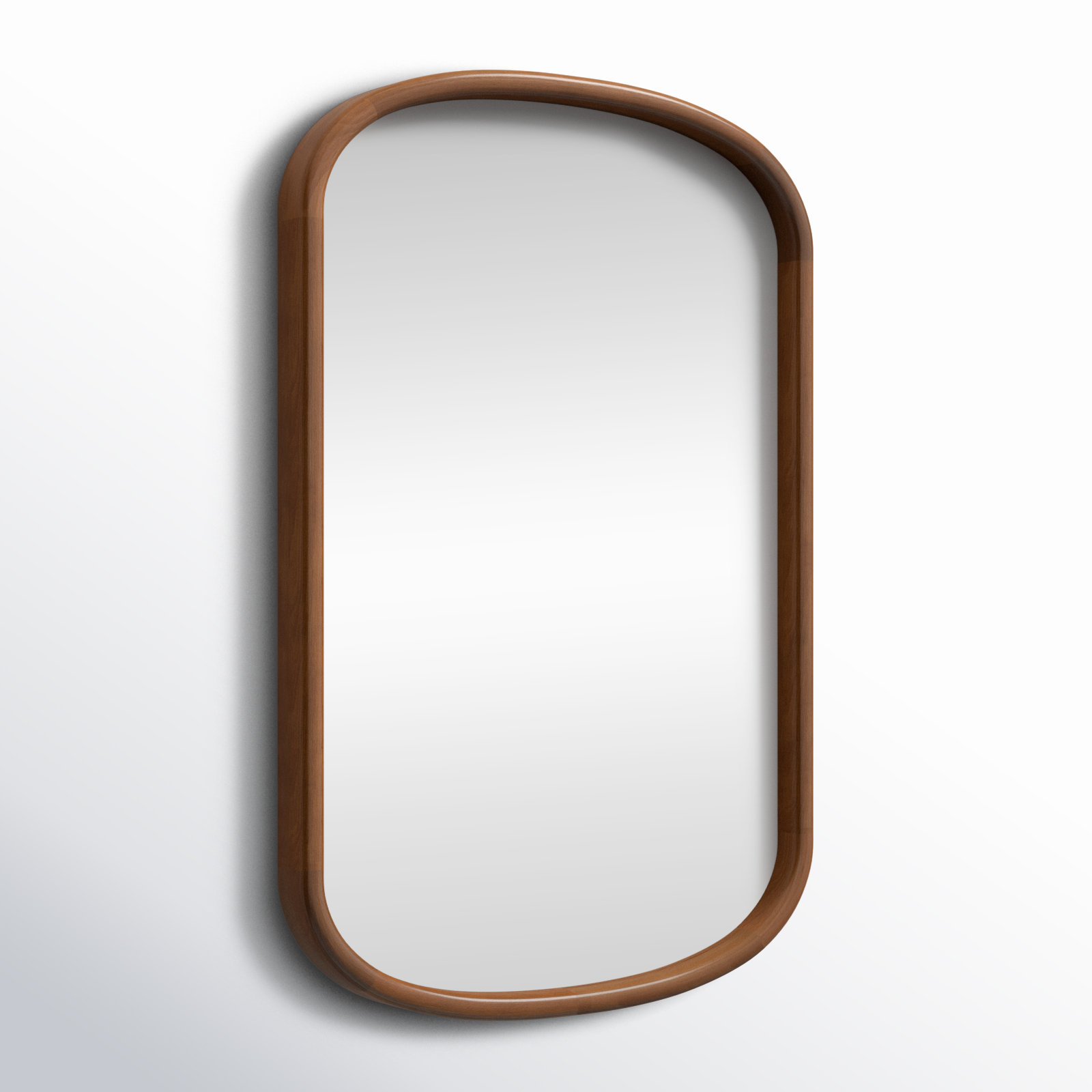 Brayton Wood Oval Mirror, Walnut Brown, Vertical