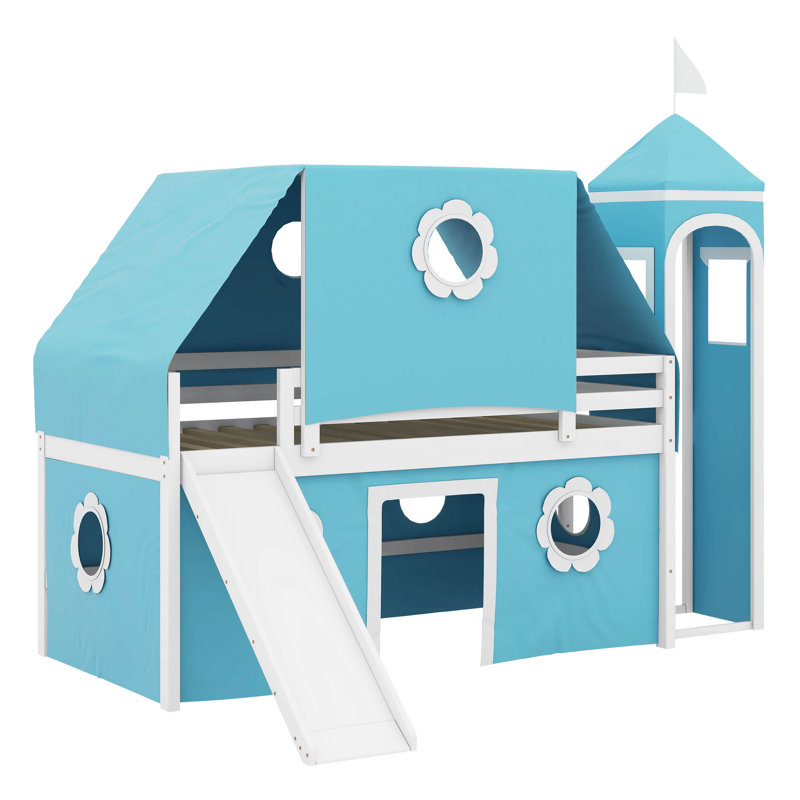 Lit pour enfant Bozman, Simple, Bleu
