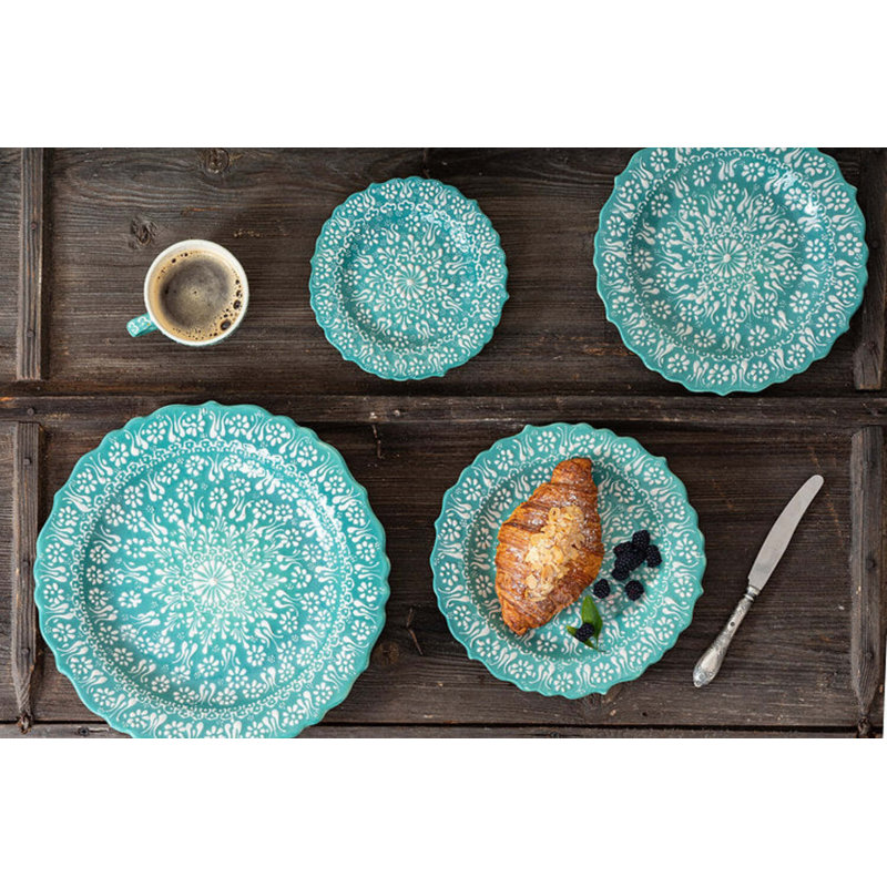 Hand Painted Ceramic Handmade Ceramic Appetizer Plate, Green