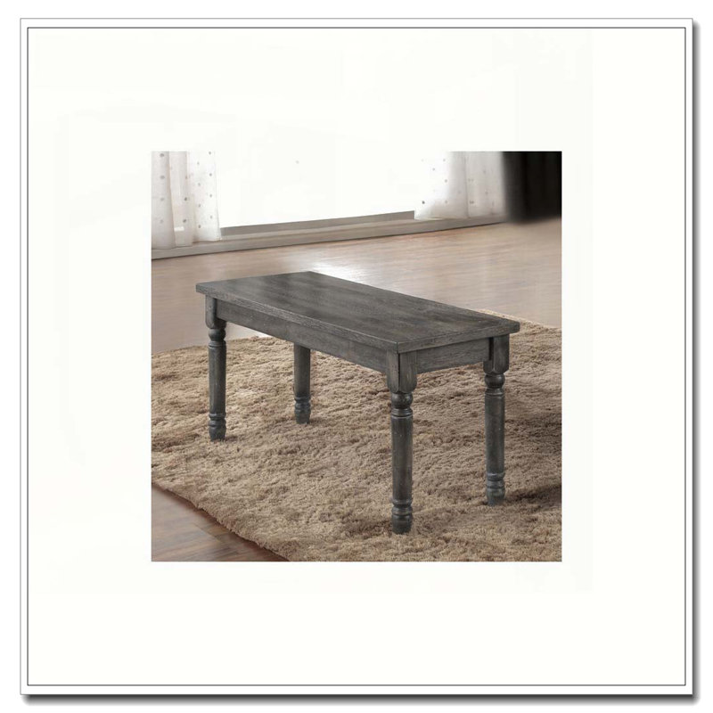 1pc Rustic Gray Finish Wooden Bench Dining Room Furniture, 40inch Bench