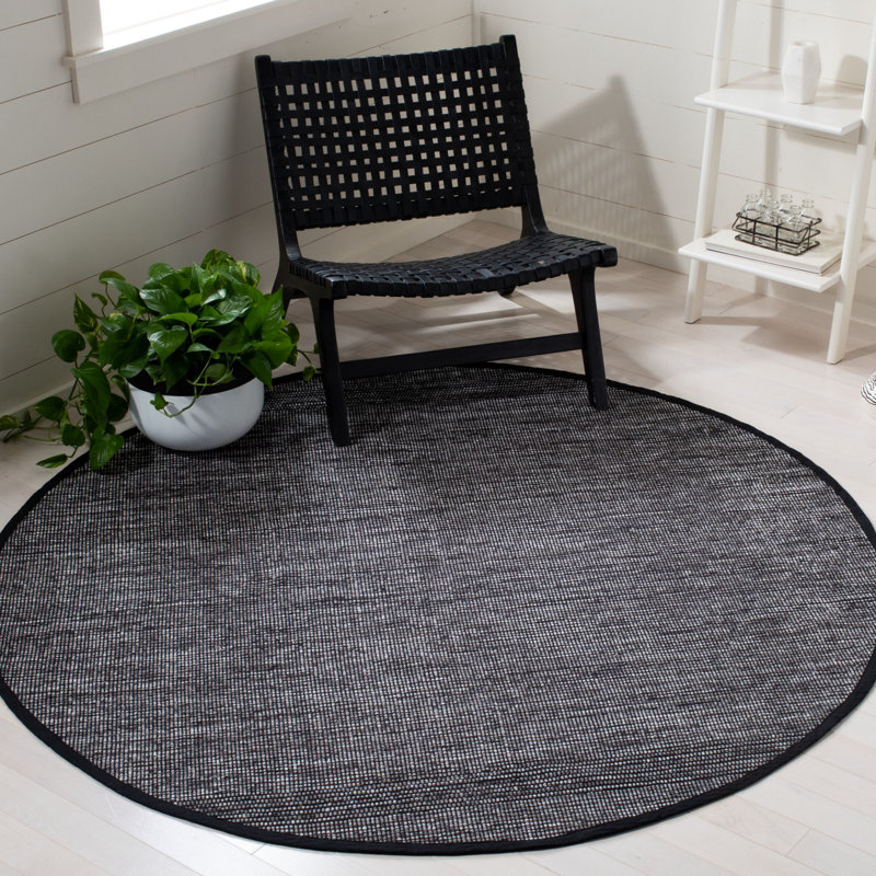 Tapis en coton tissé à la main Montauk, Rond 6 pi
