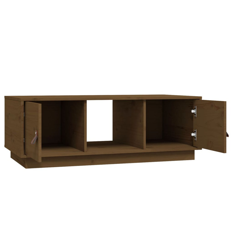 Kyralynn Solid Wood Solid Coffee Table with Storage, Brown