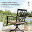 Fauteuil de salle à manger d'extérieur thermolaqué avec coussin Leonard Premium