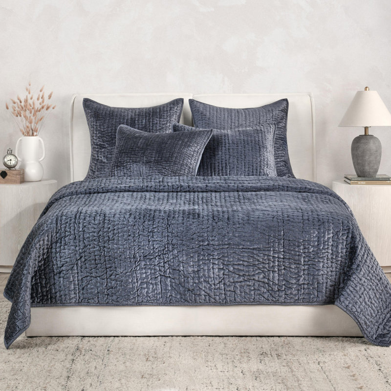 Lucio Polyester Sham, King, Sea Fog Blue