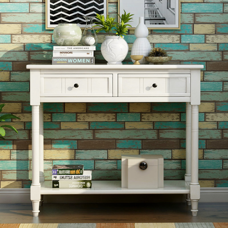 Gattilier 35.43'' Console Table, Ivory, 29.9" H x 35.43" W x 13.8" D