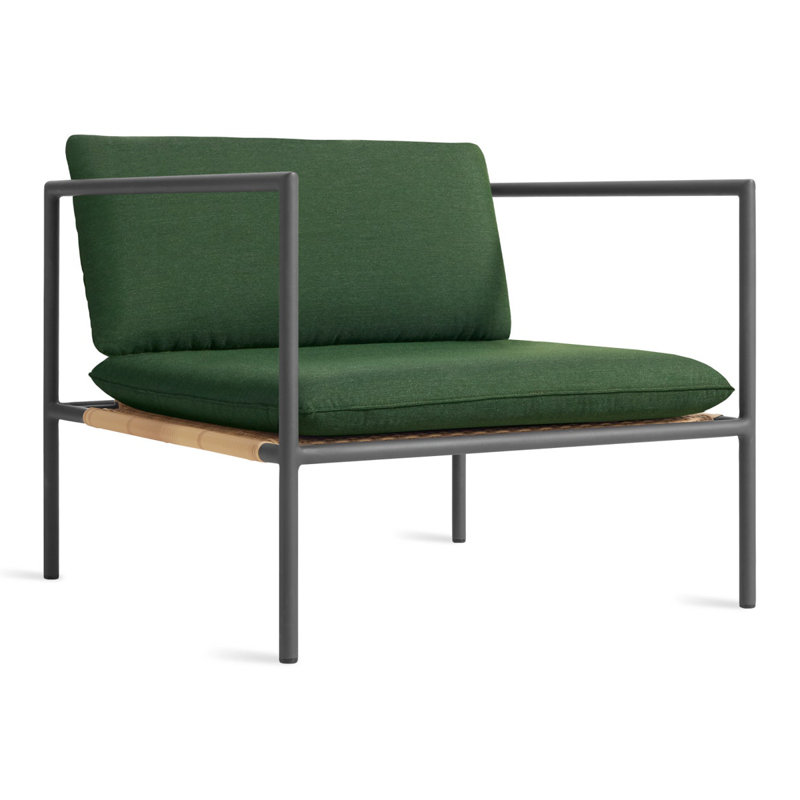 Dog Days Outdoor Lounge Chair, Charcoal, Sunbrella Ivy