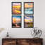 Encadrement pastel coucher de soleil nautique océan plage, ensemble de 4 impressions murales colorées de paysage encadrées sur papier, impression de 4 pièces-93012197-93012199