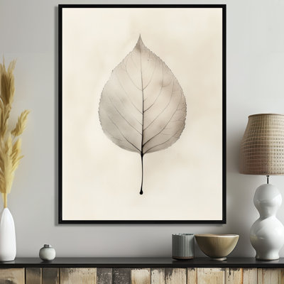 Neutral Botanical Canvas, Leaf Shadow Wall Art, Elbag