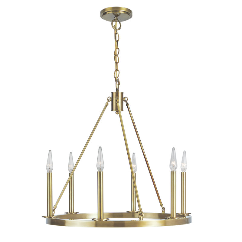 Lustre à 6 lumières de 24 po de large Martin - Bronze