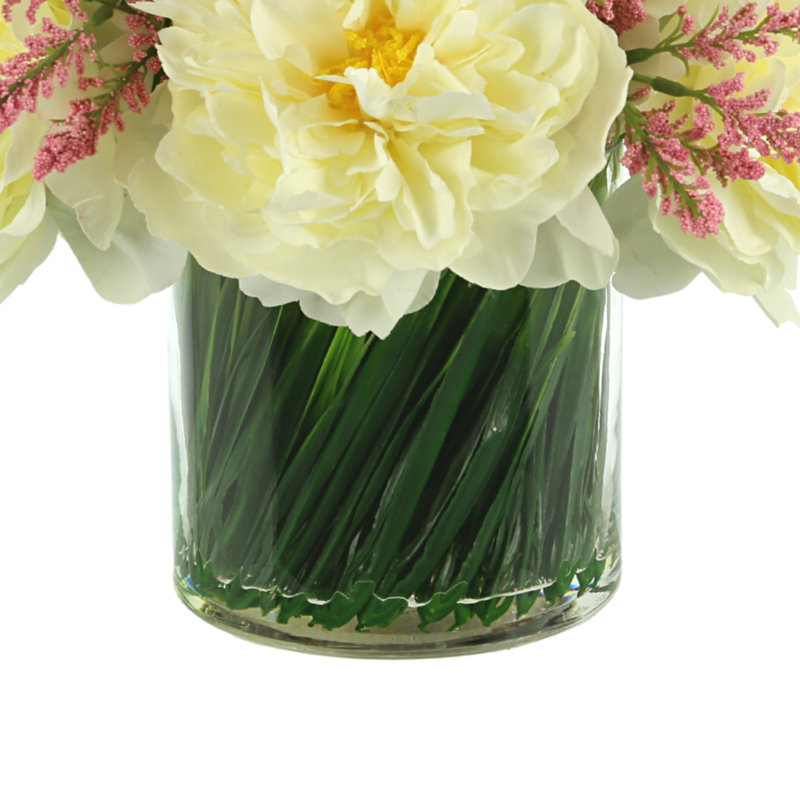 Peony And Heather Arrangement, White/Pink