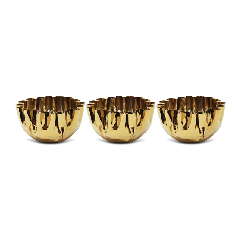 Takiesha Serving Bowl, Gold