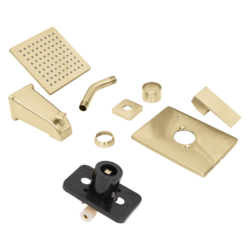 ZLINE Rubicon Modern Shower System in Brushed Nickel, Champagne Bronze