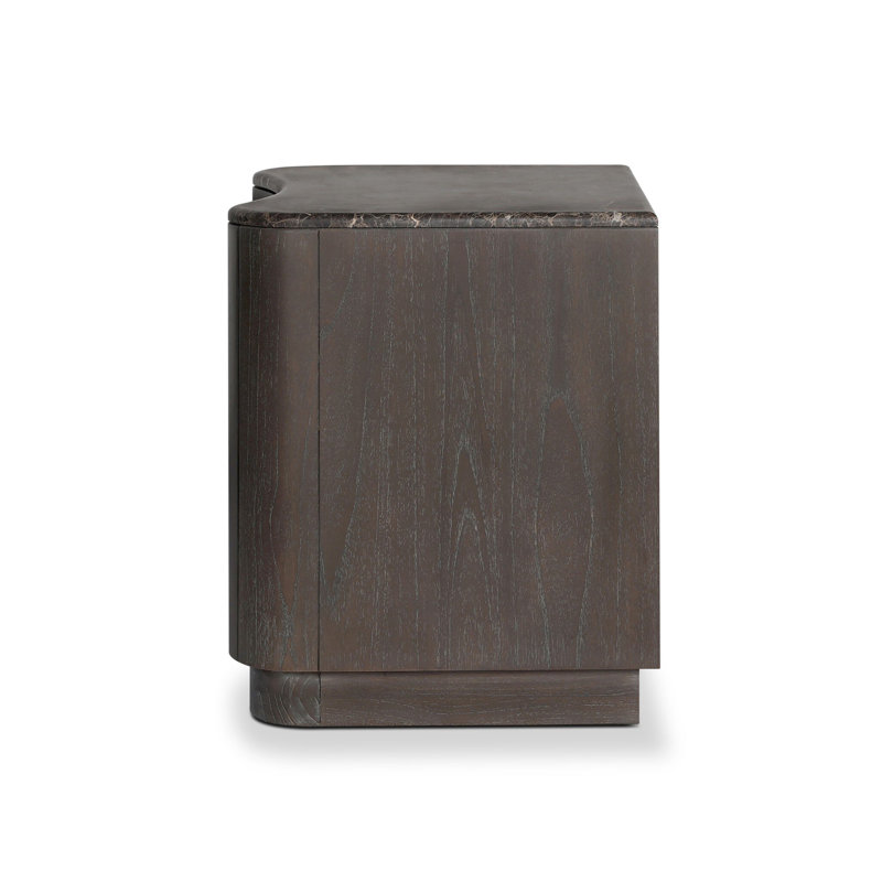 Boa Nightstand-Sandy Mindi Veneer, Espresso Mindi Veneer