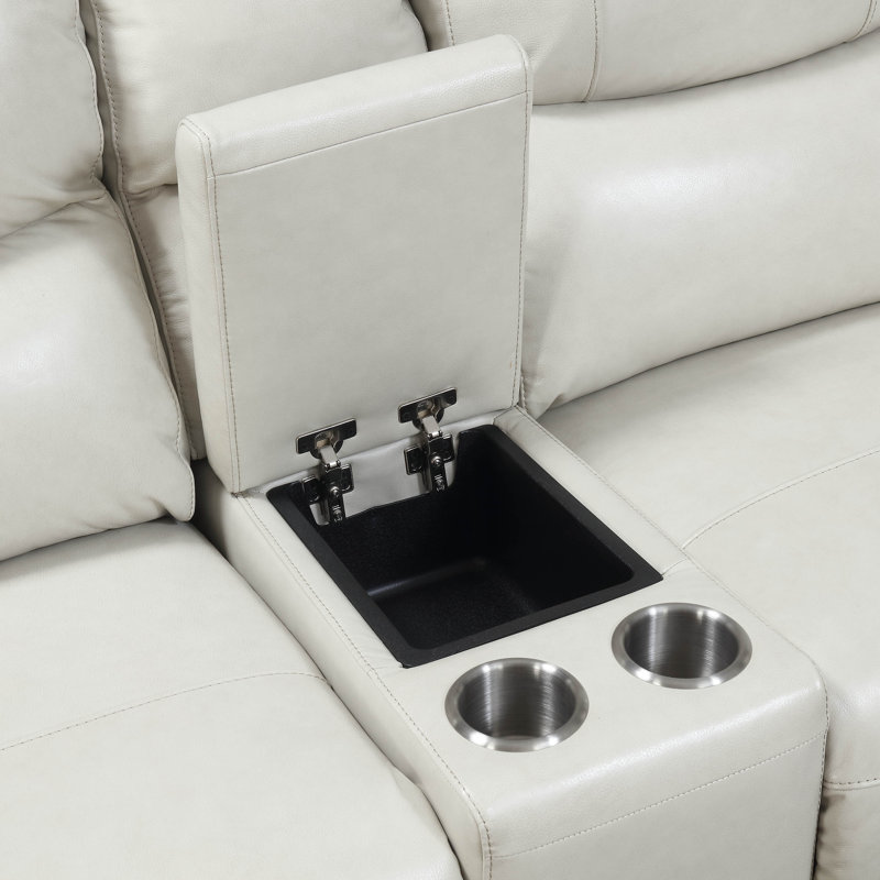 Kittitas Upholstered 75'' Power Reclining Loveseat, Ivory