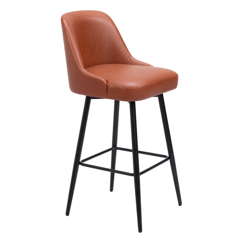 Tabouret pivotant Zack Keppel, Brun / noir, Siège d'une hauteur de 30,3 po