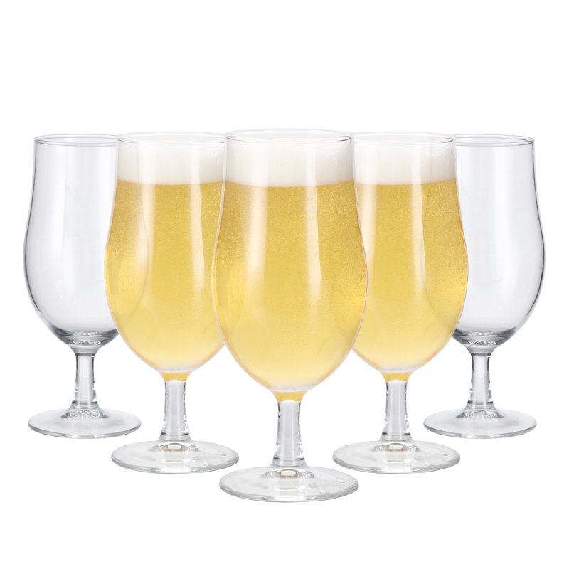 Ensemble de verres à bière en cristal Lorren Home Trends, verre transparent, capacité de 20 onces, conception à pied, ensemble de 6 pièces