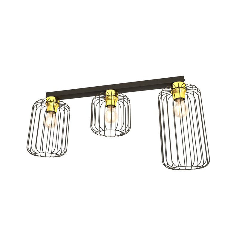 Aideth Flush Mount, Matte Black/Gold
