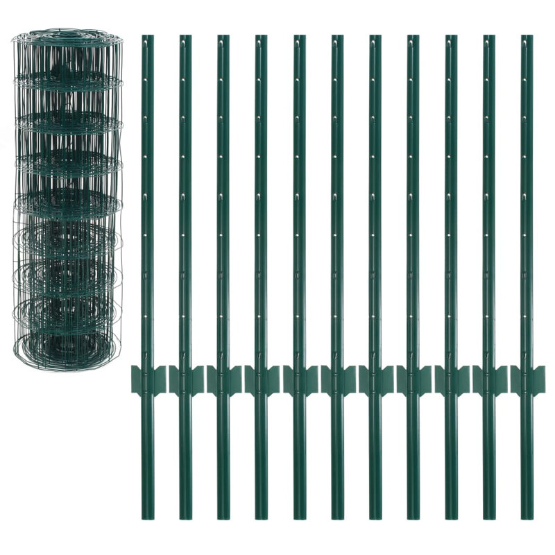78.74cm H x 787cm W Green Metal Wire/Mesh Fence