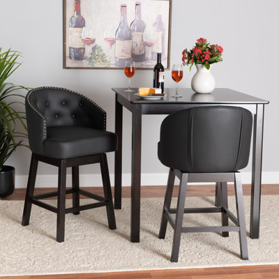 Yehiel Swivel Upholstered Counter Stool