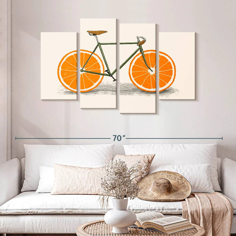 Mehar Zest Orange Wheels, 32" H x 52" W
