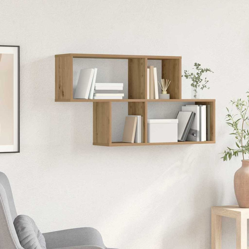 Wall Shelf 100 X 20 X 53 Cm Engineered Wood, Artisan Oak
