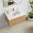 Barcelona 36" Floating Single Bath Vanity in Washed Ash Grey with White Quartz Stone Top-121696731-121696733