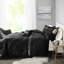 Édredon en velours noir pour lit double / grand lit, motif de losanges, lavable à la machine avec coussin décoratif, losange, lavable, décoratif-117581474