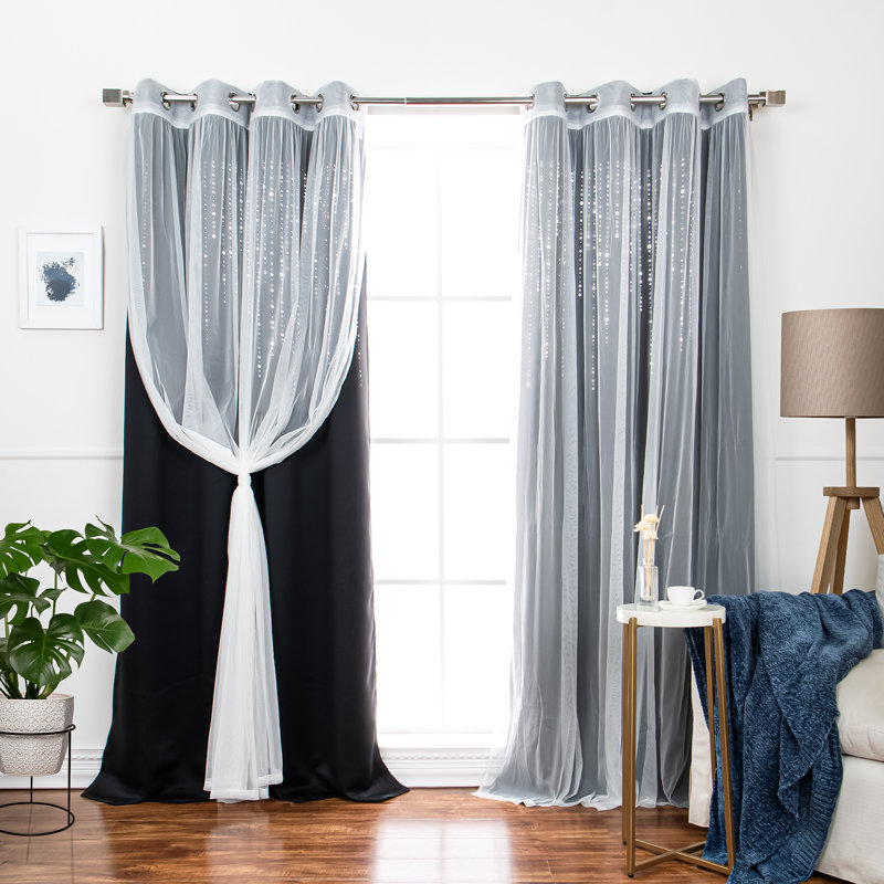 Exzavion Room Darkening Curtain, Black