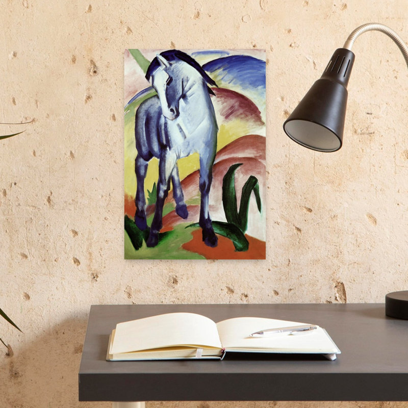 Impression d'art mural cheval bleu contemporain classique, H 18 po x l 12 po