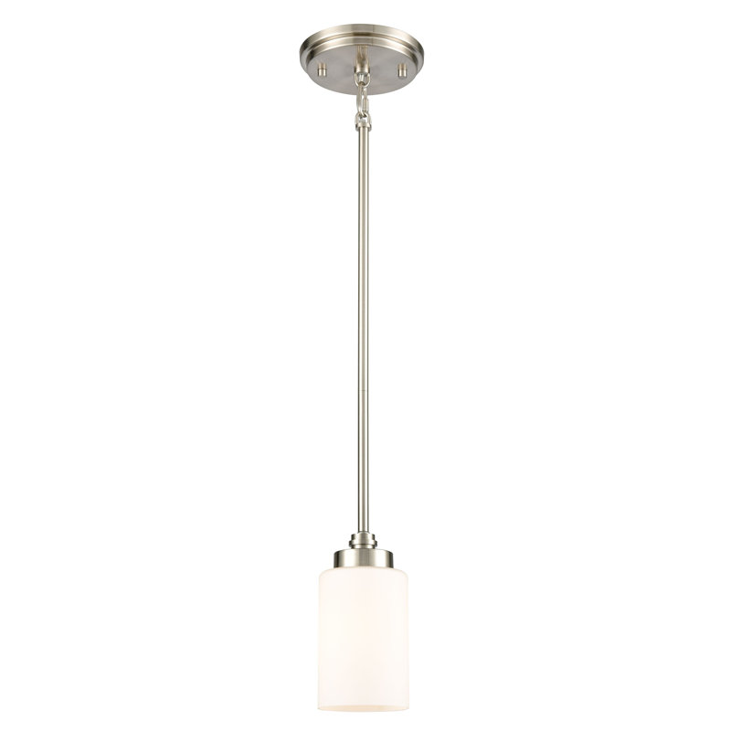 Mini-luminaire suspendu 1 lumière de 4 po de large Dawson - nickel satiné