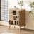 Fluted 3 Drawers Nightstand With Sliding Door