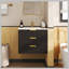 24inch Wall Mounted Floating Cabinet w/Double Drawer, Floating Rectangular Vanity Small Bathroom Sink With Single Faucet Hole and Overflow, Modern Bathroom Cabinet with Ceramic Basin Sink-1581274327