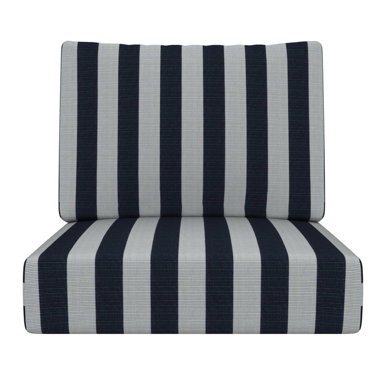 Lani Sunbrella® 24" Outdoor Lounge Chair Cushion, Sunbrella Expressive Mist Striped