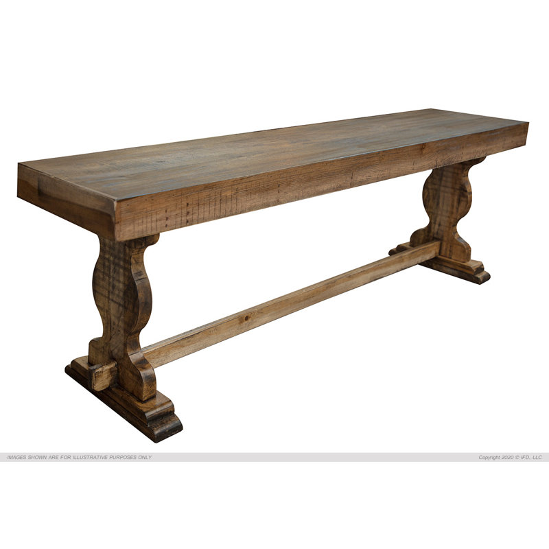 Rustic Brown Wood Rectangular Counter Height Table