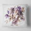 Carré, fleurs rétro mauves avec feuilles brunes - coussin décoratif traditionnel-60159523