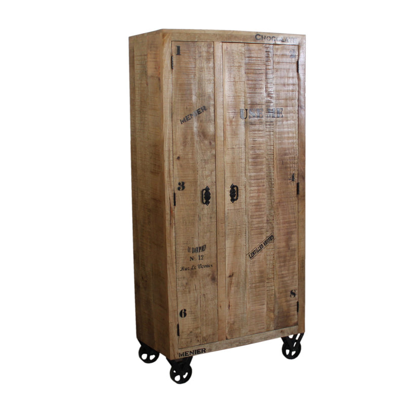Kym 2 Door Solid Wood Wardrobe