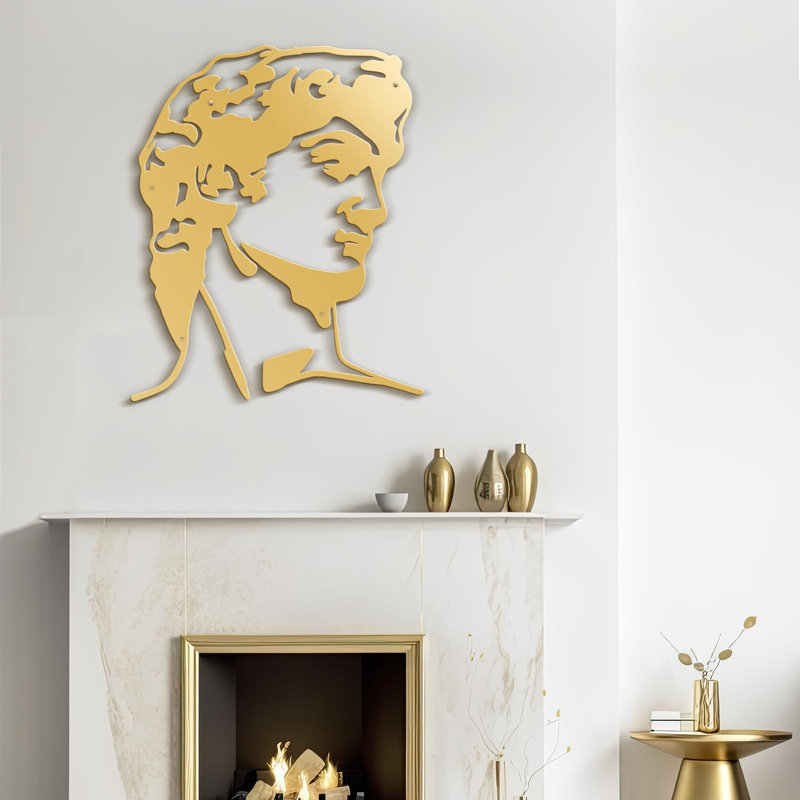 Décoration murale en métal, H 24 po x l 24 po x P 0,05 po, Or