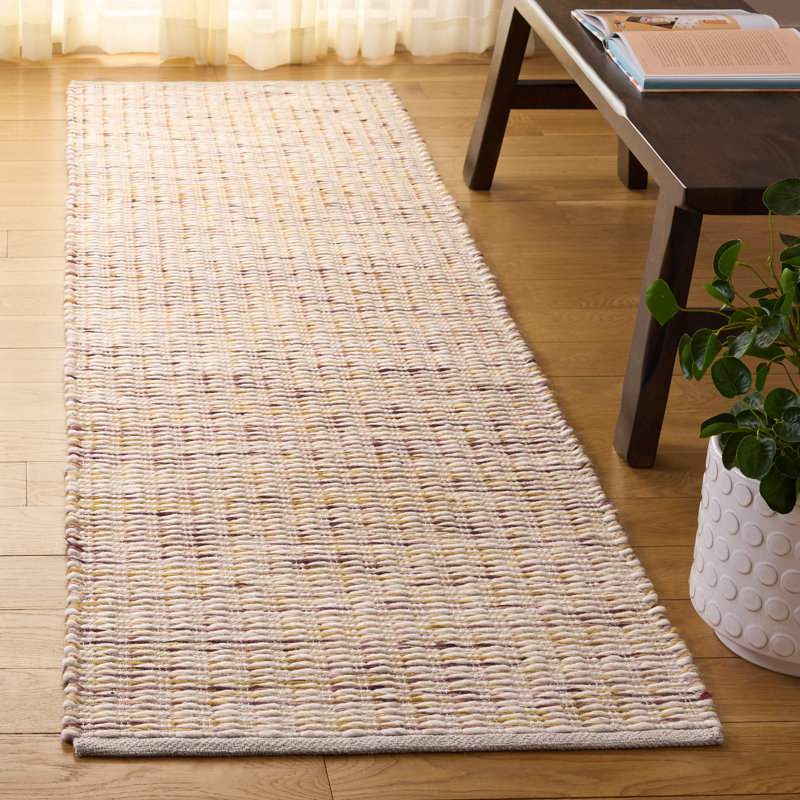 Tapis en laine tissé à la main Natura, Tapis de couloir 2 pi 3 po x 8 pi